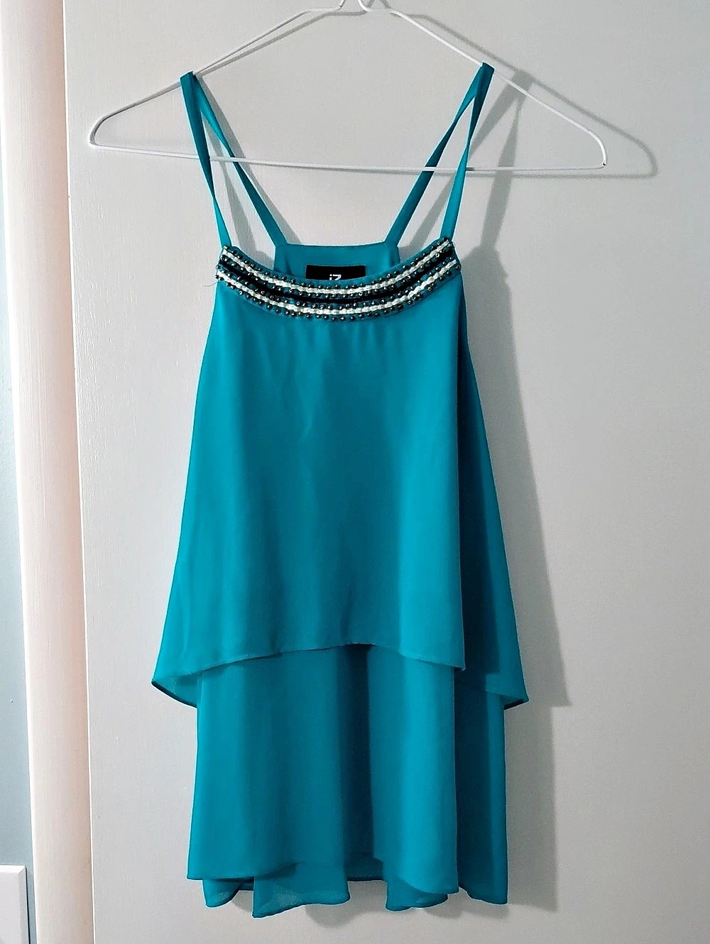 IZ BYER Embellished Sleeveless Top in Blue Size XL